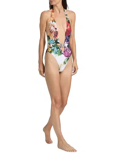 Dolce & Gabbana Women's Floral One-Piece Halterneck Swimsuit | Thumbnail 2 Dolce & Gabbana Women's Floral One-Piece Halterneck Swimsuit | Thumbnail 2