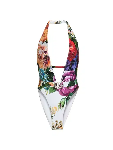 Dolce & Gabbana Women's Floral One-Piece Halterneck Swimsuit | Thumbnail 1 Dolce & Gabbana Women's Floral One-Piece Halterneck Swimsuit | Thumbnail 1