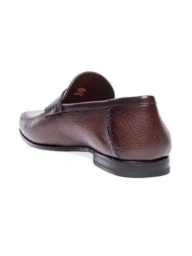 Santoni Men's Paine Tumbled Leather Loafers | Thumbnail 3 Santoni Men's Paine Tumbled Leather Loafers | Thumbnail 3
