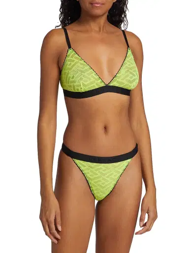 Versace Women's Greca Signature Tulle Bralette | Thumbnail 3 Versace Women's Greca Signature Tulle Bralette | Thumbnail 3