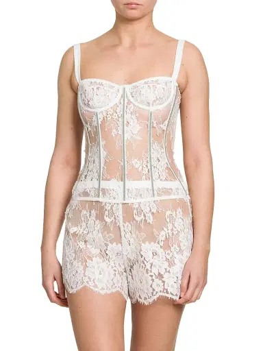 Dolce & Gabbana Women's Lace Underwire Bustier - Bianco Ottico | Thumbnail 3 Dolce & Gabbana Women's Lace Underwire Bustier - Bianco Ottico | Thumbnail 3