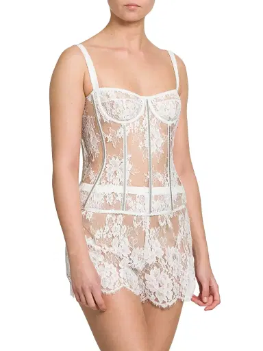 Dolce & Gabbana Women's Lace Underwire Bustier - Bianco Ottico | Thumbnail 4 Dolce & Gabbana Women's Lace Underwire Bustier - Bianco Ottico | Thumbnail 4