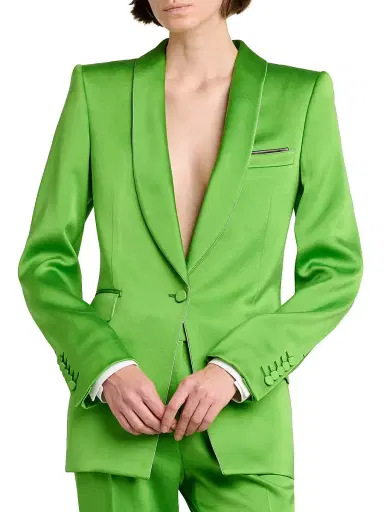 Tom Ford Women's Silk-Wool Shawl-Lapel Single-Breasted Jacket | Thumbnail 3 Tom Ford Women's Silk-Wool Shawl-Lapel Single-Breasted Jacket | Thumbnail 3
