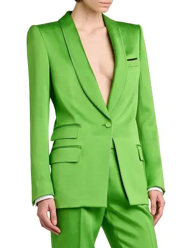 Tom Ford Women's Silk-Wool Shawl-Lapel Single-Breasted Jacket | Thumbnail 4 Tom Ford Women's Silk-Wool Shawl-Lapel Single-Breasted Jacket | Thumbnail 4