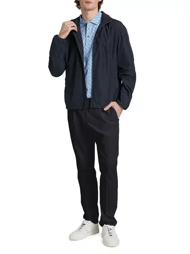 HERNO Men's Elasticized Waist Straight-Leg Pants - Navy - Size Medium | Thumbnail 2 HERNO Men's Elasticized Waist Straight-Leg Pants - Navy - Size Medium | Thumbnail 2