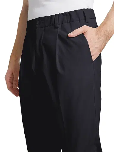 HERNO Men's Elasticized Waist Straight-Leg Pants - Navy - Size Medium | Thumbnail 6 HERNO Men's Elasticized Waist Straight-Leg Pants - Navy - Size Medium | Thumbnail 6