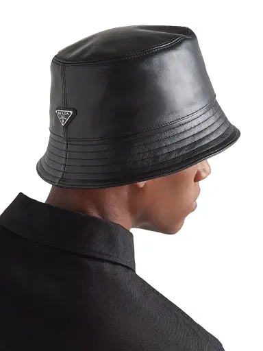Prada Men's Nappa Leather Bucket Hat | Thumbnail 2 Prada Men's Nappa Leather Bucket Hat | Thumbnail 2