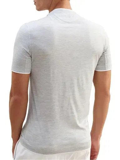 Brunello Cucinelli Men's Silk and Cotton Lightweight Jersey Slim-Fit Crewneck T-Shirt - Pearl Grey | Thumbnail 3 Brunello Cucinelli Men's Silk and Cotton Lightweight Jersey Slim-Fit Crewneck T-Shirt - Pearl Grey | Thumbnail 3
