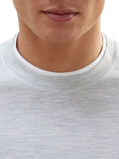 Brunello Cucinelli Men's Silk and Cotton Lightweight Jersey Slim-Fit Crewneck T-Shirt - Pearl Grey | Thumbnail 4 Brunello Cucinelli Men's Silk and Cotton Lightweight Jersey Slim-Fit Crewneck T-Shirt - Pearl Grey | Thumbnail 4