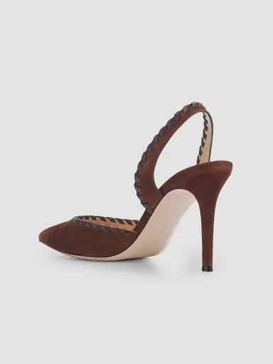 Gianvito Rossi Women's 85MM Suede Slingback Pumps - Brown Moka - Size 12 | Thumbnail 4 Gianvito Rossi Women's 85MM Suede Slingback Pumps - Brown Moka - Size 12 | Thumbnail 4