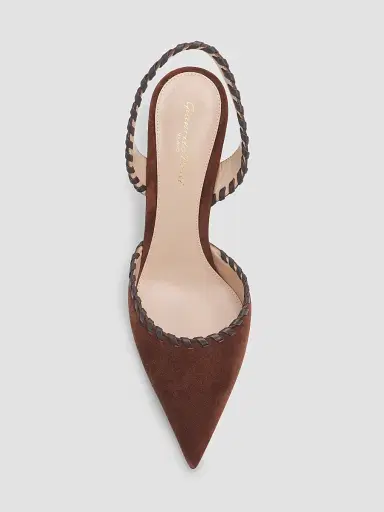 Gianvito Rossi Women's 85MM Suede Slingback Pumps - Brown Moka - Size 12 | Thumbnail 5 Gianvito Rossi Women's 85MM Suede Slingback Pumps - Brown Moka - Size 12 | Thumbnail 5