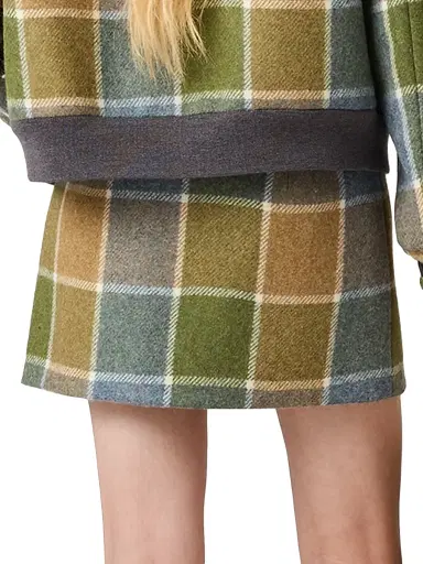 Miu Miu Women's Checked Mini Skirt | Thumbnail 4 Miu Miu Women's Checked Mini Skirt | Thumbnail 4