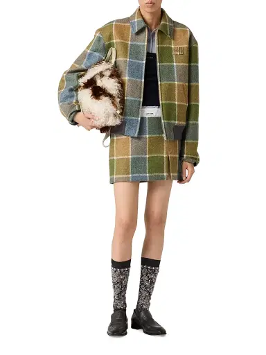 Miu Miu Women's Checked Mini Skirt | Thumbnail 5 Miu Miu Women's Checked Mini Skirt | Thumbnail 5