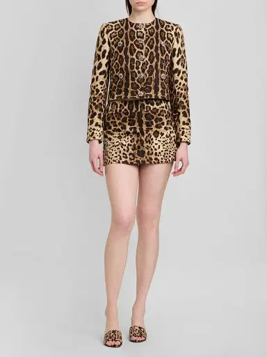 Dolce & Gabbana Women's Leopard-Print Cotton-Blend Mini Skirt - Leo New | Thumbnail 2 Dolce & Gabbana Women's Leopard-Print Cotton-Blend Mini Skirt - Leo New | Thumbnail 2