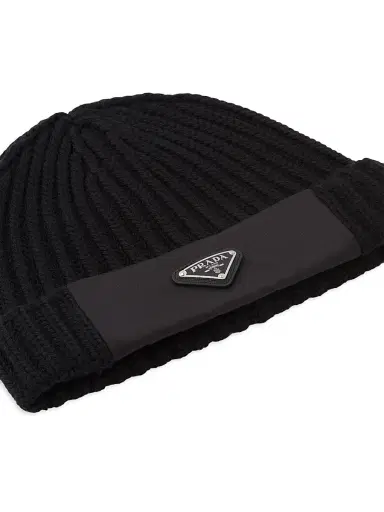 Prada Men's Wool and Re-Nylon Beanie | Thumbnail 2 Prada Men's Wool and Re-Nylon Beanie | Thumbnail 2
