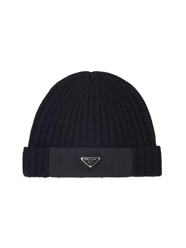 Prada Men's Wool and Re-Nylon Beanie | Thumbnail 1 Prada Men's Wool and Re-Nylon Beanie | Thumbnail 1