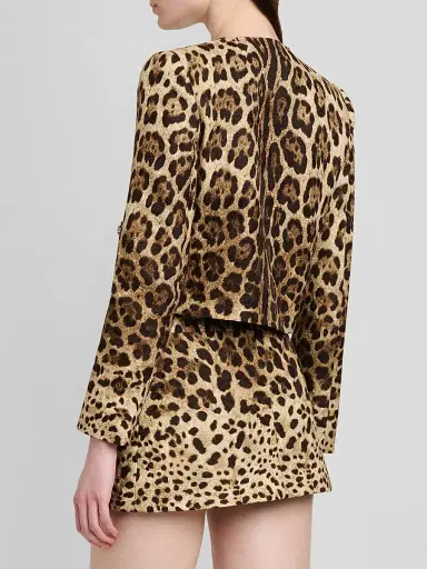 Dolce & Gabbana Women's Leopard-Print Cotton-Blend Crop Jacket | Thumbnail 3 Dolce & Gabbana Women's Leopard-Print Cotton-Blend Crop Jacket | Thumbnail 3