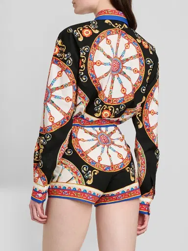 Dolce & Gabbana Women's Printed Cotton Tie-Front Shirt - Variante Abbinata - Size 8 | Thumbnail 3 Dolce & Gabbana Women's Printed Cotton Tie-Front Shirt - Variante Abbinata - Size 8 | Thumbnail 3