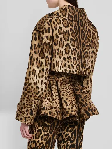 Dolce & Gabbana Women's Leopard-Print Short Trench Coat - Leo New - Size 12 | Thumbnail 3 Dolce & Gabbana Women's Leopard-Print Short Trench Coat - Leo New - Size 12 | Thumbnail 3
