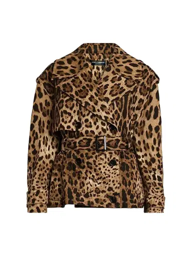 Dolce & Gabbana Women's Leopard-Print Short Trench Coat - Leo New - Size 12 | Thumbnail 1 Dolce & Gabbana Women's Leopard-Print Short Trench Coat - Leo New - Size 12 | Thumbnail 1