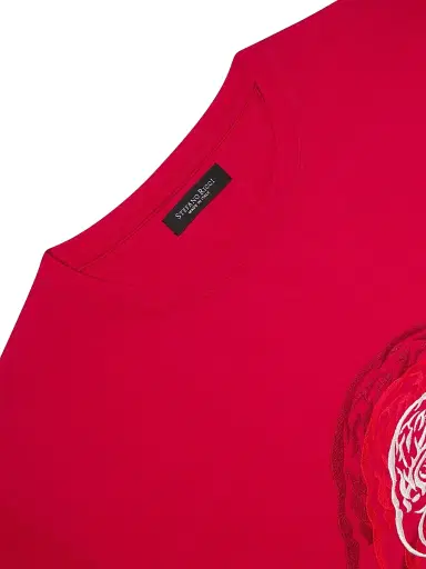 Stefano Ricci Men's Crewneck T-Shirt - Red | Thumbnail 6 Stefano Ricci Men's Crewneck T-Shirt - Red | Thumbnail 6