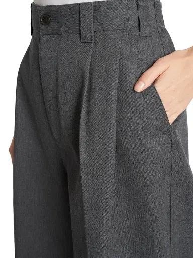 Maison Margiela Women's Pleated Wide-Leg Trousers - Anthracite Melange | Thumbnail 6 Maison Margiela Women's Pleated Wide-Leg Trousers - Anthracite Melange | Thumbnail 6