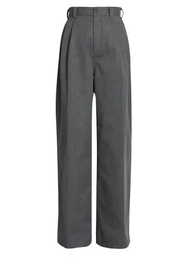 Maison Margiela Women's Pleated Wide-Leg Trousers - Anthracite Melange | Thumbnail 1 Maison Margiela Women's Pleated Wide-Leg Trousers - Anthracite Melange | Thumbnail 1