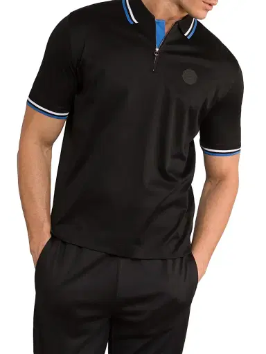 Stefano Ricci Men's Polo Shirt - Black | Thumbnail 2 Stefano Ricci Men's Polo Shirt - Black | Thumbnail 2