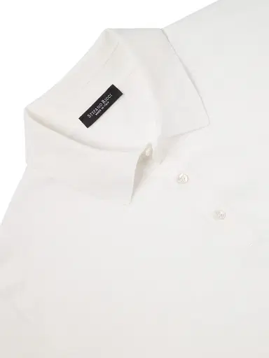 Stefano Ricci Men's Three Button Polo Shirt - White | Thumbnail 6 Stefano Ricci Men's Three Button Polo Shirt - White | Thumbnail 6