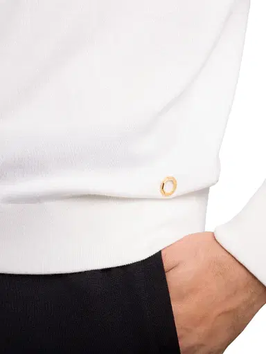 Stefano Ricci Men's Luxurious and Sophisticated Crewneck Sweater - White | Thumbnail 5 Stefano Ricci Men's Luxurious and Sophisticated Crewneck Sweater - White | Thumbnail 5