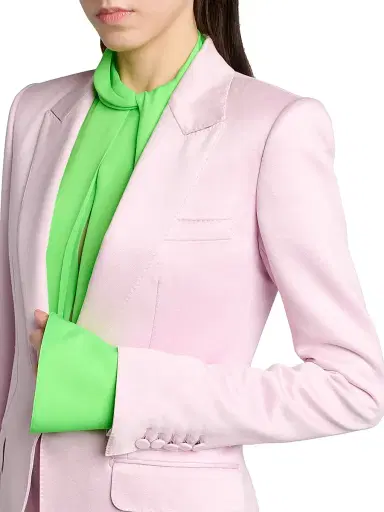 Tom Ford Women's Cotton-Silk Single-Breasted Blazer - Orchid Pink - Size 6 | Thumbnail 6 Tom Ford Women's Cotton-Silk Single-Breasted Blazer - Orchid Pink - Size 6 | Thumbnail 6