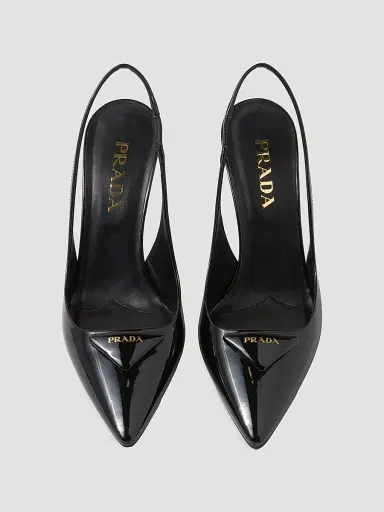 Prada Women's Patent Leather Slingback Pumps - Black | Thumbnail 3 Prada Women's Patent Leather Slingback Pumps - Black | Thumbnail 3