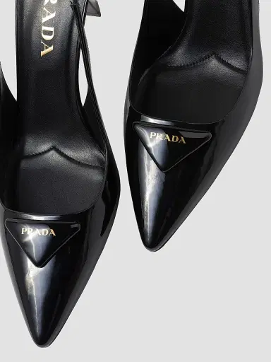 Prada Women's Patent Leather Slingback Pumps - Black | Thumbnail 5 Prada Women's Patent Leather Slingback Pumps - Black | Thumbnail 5