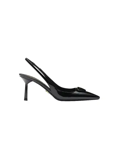 Prada Women's Patent Leather Slingback Pumps - Black | Thumbnail 1 Prada Women's Patent Leather Slingback Pumps - Black | Thumbnail 1