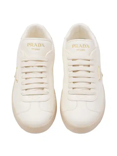 Prada Women's Leather Sneakers - Beige Khaki - Size 6.5 | Thumbnail 3 Prada Women's Leather Sneakers - Beige Khaki - Size 6.5 | Thumbnail 3
