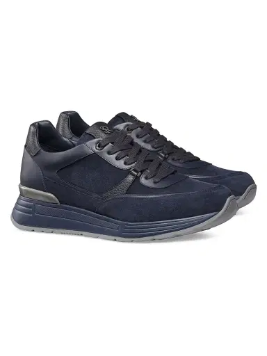 Stefano Ricci Men's Calf Leather Sneakers - Dark Blue | Thumbnail 2 Stefano Ricci Men's Calf Leather Sneakers - Dark Blue | Thumbnail 2