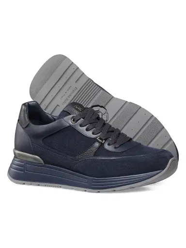 Stefano Ricci Men's Calf Leather Sneakers - Dark Blue | Thumbnail 3 Stefano Ricci Men's Calf Leather Sneakers - Dark Blue | Thumbnail 3