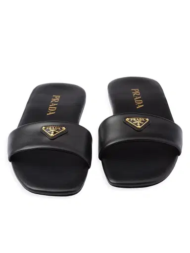Prada Women's Leather Slides | Thumbnail 4 Prada Women's Leather Slides | Thumbnail 4