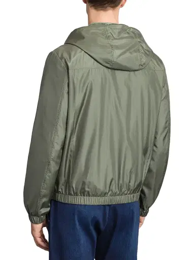 Stefano Ricci Men's Silk and Matted Crocodile Leather Hooded Blouson Jacket - Green | Thumbnail 3 Stefano Ricci Men's Silk and Matted Crocodile Leather Hooded Blouson Jacket - Green | Thumbnail 3