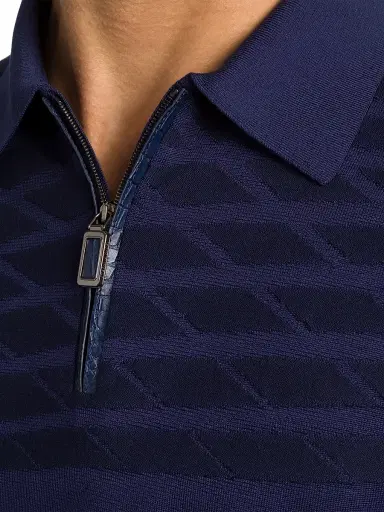 Stefano Ricci Men's Zip Polo Shirt | Thumbnail 4 Stefano Ricci Men's Zip Polo Shirt | Thumbnail 4