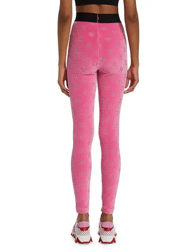 Dolce & Gabbana Women's Logo Cotton Terry Leggings - Pink | Thumbnail 5 Dolce & Gabbana Women's Logo Cotton Terry Leggings - Pink | Thumbnail 5