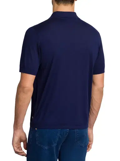 Stefano Ricci Men's Knit Zipper Polo - Dark Blue | Thumbnail 3 Stefano Ricci Men's Knit Zipper Polo - Dark Blue | Thumbnail 3