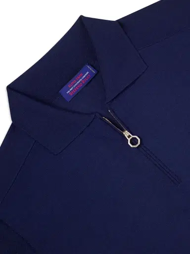 Stefano Ricci Men's Knit Zipper Polo - Dark Blue | Thumbnail 6 Stefano Ricci Men's Knit Zipper Polo - Dark Blue | Thumbnail 6