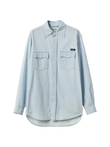 Miu Miu Women's Chambray Shirt - Blue - Size 10 | Thumbnail 1 Miu Miu Women's Chambray Shirt - Blue - Size 10 | Thumbnail 1