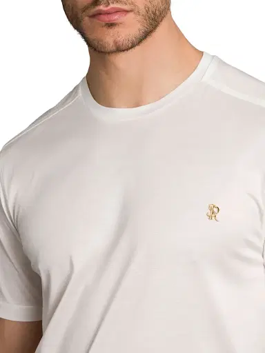 Stefano Ricci Men's Cotton T-Shirt - White | Thumbnail 4 Stefano Ricci Men's Cotton T-Shirt - White | Thumbnail 4