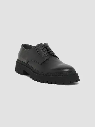 Pollini Men's Leather Derbys - Black | Thumbnail 2 Pollini Men's Leather Derbys - Black | Thumbnail 2
