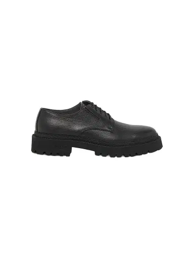 Pollini Men's Leather Derbys - Black | Thumbnail 1 Pollini Men's Leather Derbys - Black | Thumbnail 1