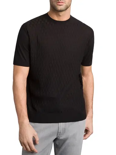 Stefano Ricci Men's Alpha Yarn Cashmere Knit Crewneck Sweater - Black | Thumbnail 2 Stefano Ricci Men's Alpha Yarn Cashmere Knit Crewneck Sweater - Black | Thumbnail 2