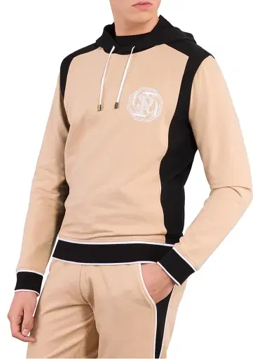 Stefano Ricci Men's Luxury Jog Hoodie - Beige Over | Thumbnail 2 Stefano Ricci Men's Luxury Jog Hoodie - Beige Over | Thumbnail 2