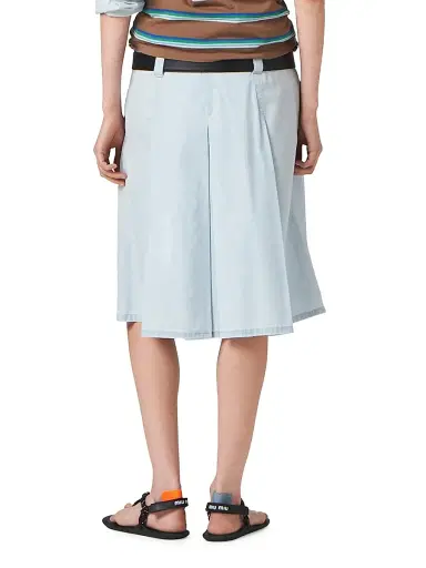 Miu Miu Women's Pleated Chambray Skirt - Blue - Size 2 | Thumbnail 3 Miu Miu Women's Pleated Chambray Skirt - Blue - Size 2 | Thumbnail 3